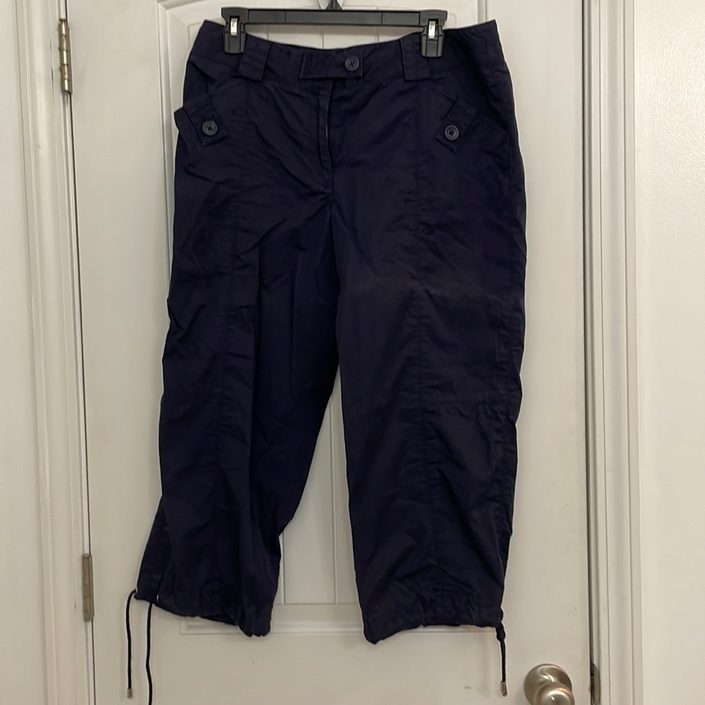 Ann Taylor Loft dark blue cropped pant size 12